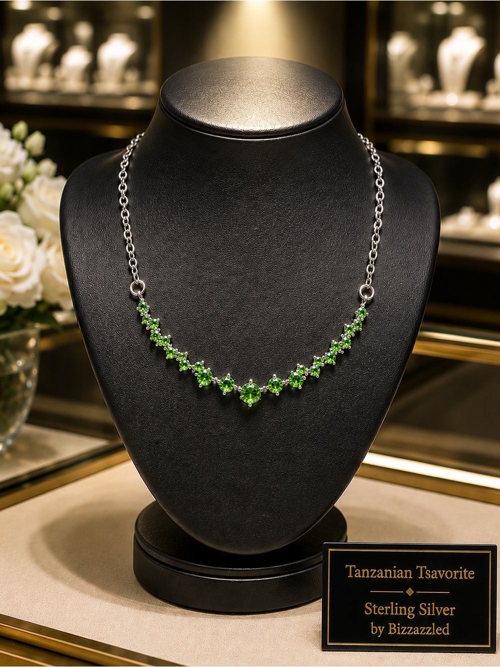 2.9ct Tsavorite Stationary necklace